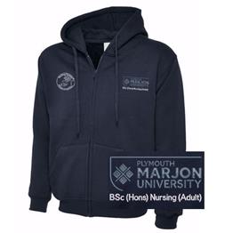NSU & PLYMOUTH MARJON BSC (HONS) NURSING (ADULT) ZIP HOODIE NAVY XS
