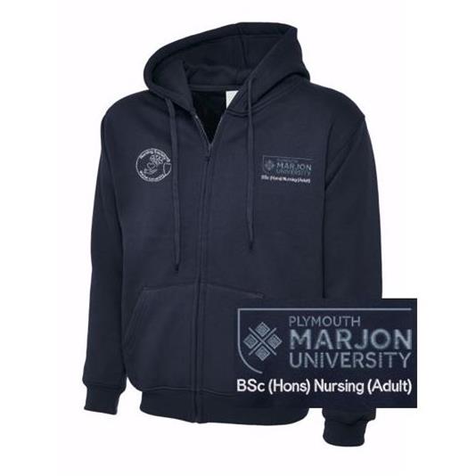 NSU & PLYMOUTH MARJON BSC (HONS) NURSING (ADULT) ZIP HOODIE NAVY XS