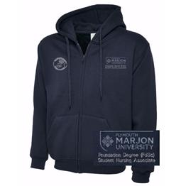 NSU & PLYMOUTH MARJON FOUND DEGREE (FDSC) STUD NURSING ASSOCIATE ZIP HOODIE NAVY XS