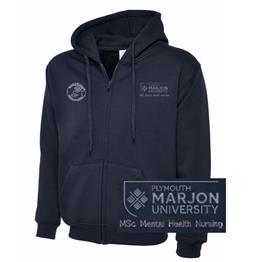 NSU & PLYMOUTH MARJON MSC MENTAL HEALTH NURSING ZIP HOODIE NAVY XS