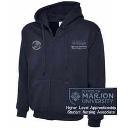 NSU & PLYMOUTH MARJON HI LEVEL APPRENTICE. STU NURSING ASSOCIATE ZIP HOODIE NAVY XS