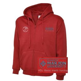 NSU & PLYMOUTH MARJON MSC MENTAL HEALTH NURSING ZIP HOODIE RED XS