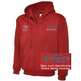 NSU & PLYMOUTH MARJON HI LEVEL APPRENTICE. STU NURSING ASSOCIATE ZIP HOODIE RED XS