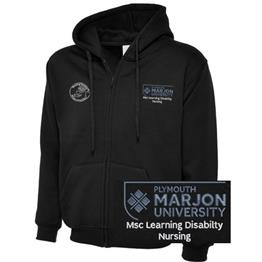 NSU & PLYMOUTH MARJON MSC LEARNING DISABILITY NURSING ZIP HOODIE BLACK XS