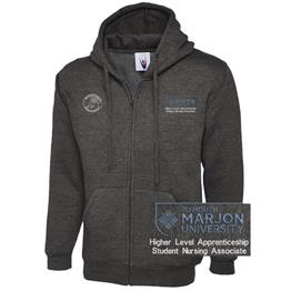 NSU & PLYMOUTH MARJON HI LEVEL APPRENTICE. STU NURS. ASSOCIATE ZIP HOODIE CHARCOAL XS
