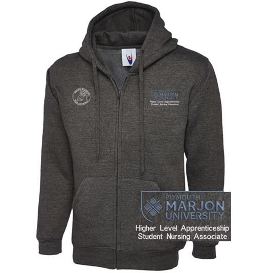NSU & PLYMOUTH MARJON HI LEVEL APPRENTICE. STU NURS. ASSOCIATE ZIP HOODIE CHARCOAL XS