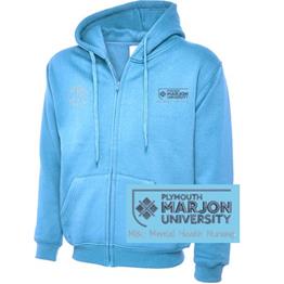 NSU & PLYMOUTH MARJON MSC MENTAL HEALTH NURSING ZIP HOODIE SKY XS